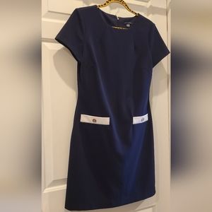 Tommy Hilfiger dress, size 10, navy blue with white accents